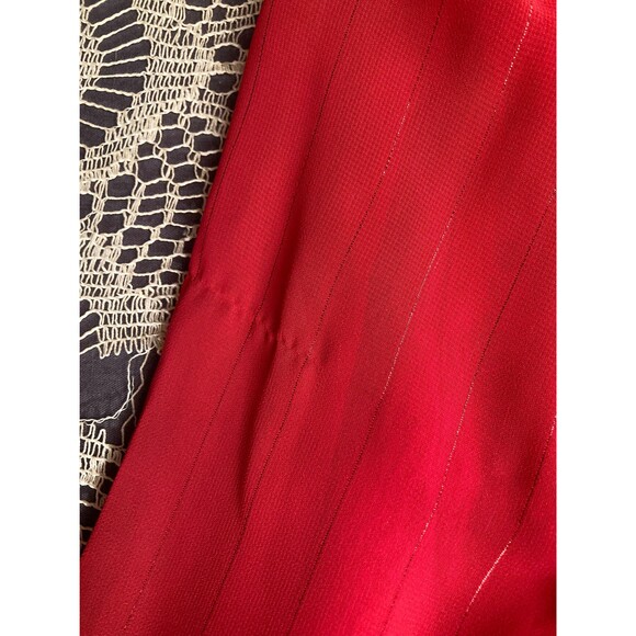 Jonathan Martin Vintage 70s Sheer Red Pin Stripe Blouse Retro Size Small Medium - Picture 11 of 11